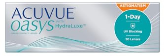 ACUVUE OASYS 1-Day for Astigmatism Kontaktlinsen – Tageslinsen mit komfortablem Tragegefühl – 0,75 dpt, Cyl -1,75, Ach 170 und BC 8.5 – Mit UV Schutz und Austrocknungsschutz – 30 Linsen