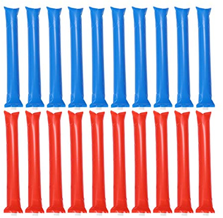 Amosfun 24Pcs Sticks Cheering Sticks Cheerleading Inflatable Noisemakers for Sports Cheers Ball Dance Basketball Football Noisemakers