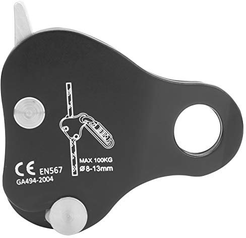 Alomejor 100KG Kletterseil im Freien Grab Stop Descender Selbstbremsendes Klemmgerät Schwarz