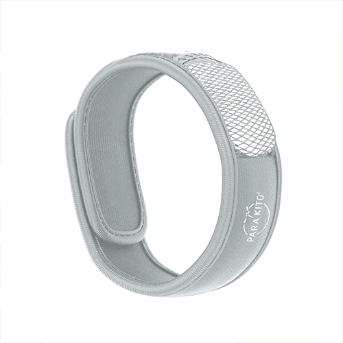 PARA'KITO Mosquito Insect & Bug Protection Wristband - Mosquito Stickers, Bug Spray Alternative Essentials for Beach, Camping, Desert Hiking - Natural Essential Oils (Smokey Grey)