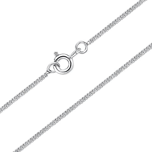 DTPsilver® 925 sterlingsilver tunt halsband/pansarkedja – fjäderringslås – bredd: 1,2 mm – olika längder: 40, 45, 51, 55, 61 cm, Sterlingsilver