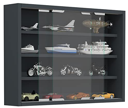 VCM Vitrina de cristal colgante | vitrina de cristal con cristal de seguridad ESG | Dimensiones: 40 x 57 x 10 cm | Moderno y ahorra espacio | antracita