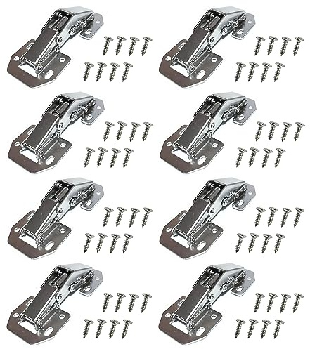 GAMOBIFER. Cerniera per Ante senza Foro Incasso. Automatica a Scatto sia in Apertura che in Chiusura, Angolo di Apertura fino a 90°. (pz 8, 105 x 44 x 25 mm)