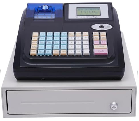 Oiyekntd POS -System der Registrierung von Registrierkasse, elektronische Registrierkasse mit 48 Schlüsselregistern tragbare gewerbliche Registrierkasse für Supermärkte Hamburger Stores kleine