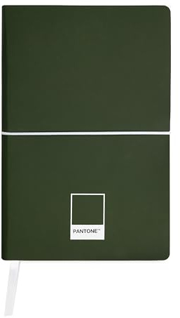 PANTONE Urban - Libreta Bloc de Notas 13x20 192 Páginas Rayas, Tapa Blanda Soft Touch y Banda Elástica, Cuaderno Rayado con Cinta Marca y Bolsillo Interior, Notebook para Material Escolar y Papelería
