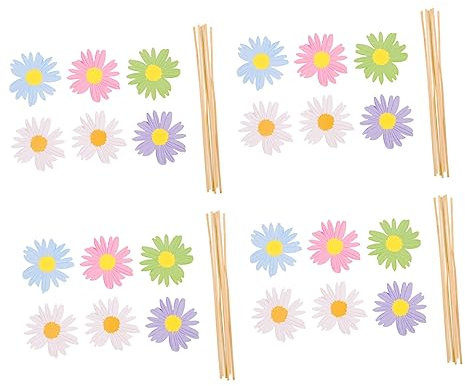 Cabilock Piezas Adornos De Pastel De Flores Adornos Magdalenas Decoraciones De Flores para Tartas