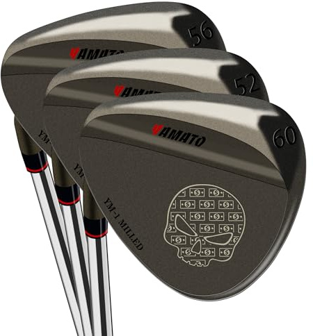 Yamato Left Handed Golf Wedge Set 52 56 60 & Individual Wedges – Forged, CNC Milled Sand, Lob, Gap, Pitching Wedge for Lefties (LH01-52 56 60 Degree)