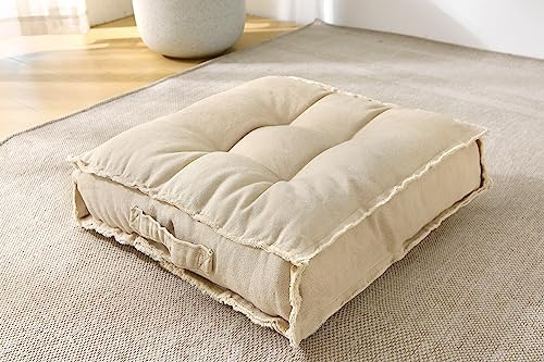 MolynnChic Square Floor Pillow Meditation cushion,Tufted Seat Cushions Reading Nook Cushion Floor Pillows Seating for Adults/Kids, Thick Floor Cushion Sitting Pillow for Living Room Balcony