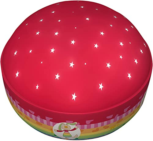 Niermann Standby 80062 Nachtlicht Rainbow Rabbit Projektor, Plastik, rot, 12 x 12 x 7.5 cm