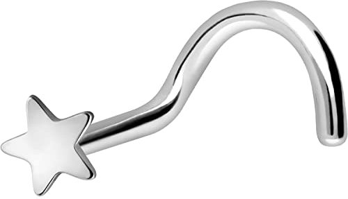 PIERCINGLINE Nasenstecker Chirurgenstahl Sternchen Nasenpiercing Piercing Stecker Silberfarben