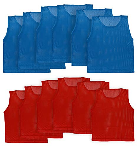 Athllete Boys Youth Athletic Pinnies - LITEMESH Mesh Practice Jerseys, 12 Pack