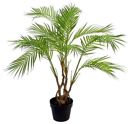 Leaf Large Realistic Artificial Palm Tree, Mixed Materials, Green, 90cm