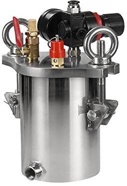 LeTkingok 304 Stainless Steel Pressure Tank Glue Dispensing Machine Storage Barrel with Pressure Regulating Valve Barometer 0.5L