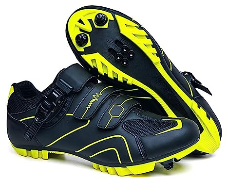 Hixingo Scarpe da Ciclismo Uomo, Scarpe Mountain Bike per Bici da Strada, Compatibili con Pedali SPD 2 Bulloni con Tacchette, Scarpe Ciclismo Uomo Donna All'aperto