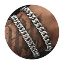 FUNEIA 2 Stücke Herren Armband Edelstahl Gold Silber Armbänder für Herren Jungs Männer Gliederarmband Panzerarmband Kubanische Figaro Seilkettenarmband Set Länge 19cm/21cm/23cm Herren Schmuck Geschenk