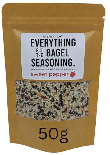 Sweet Pepper Everything But The Bagel Seasoning Mix, 50g, Made in the UK, Season Meats, Eggs and More Mixed Spices