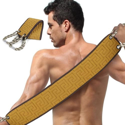 URAQT Scrubber per la Schiena, Spazzola Posteriore Doccia Massaggio Della Schiena, Scrubber Schiena Doccia Esfoliante Sul Retro, Migliora la Pelle, Unisex(Giallo zenzero)