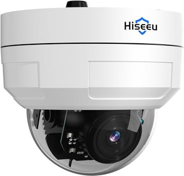Hiseeu 360° Überwachungskamera für Außenbereich mit Nachtsicht,8MP POE PTZ Kamera für den Außenbereich,kabelgebundene CCTV-Kamera,Bewegungserkennung,2-Wege-Audio,Fernansicht,Arbeits-POE-System