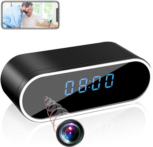 Väckarklocka dold 4K HD spionkamera - 1080P WiFi med Night Vision Rörelsedetektering Loop-inspelning Trådlös säkerhetskamera Monitor Videoinspelare Nanny Cam