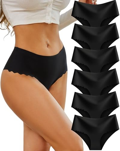 Sth Big Culotte sans Couture Femme Invisible Taille Haute Slip sous Vetements Feminins Womens Underwear Hipster Bikini Culottes Lot de 6