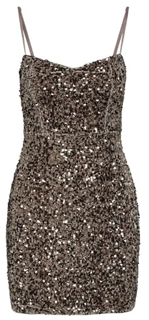 ONLY Sequins Dress JRS Onlconfidence S/L Robe Tube à Paillettes, Sentier de Montagne, L Femme