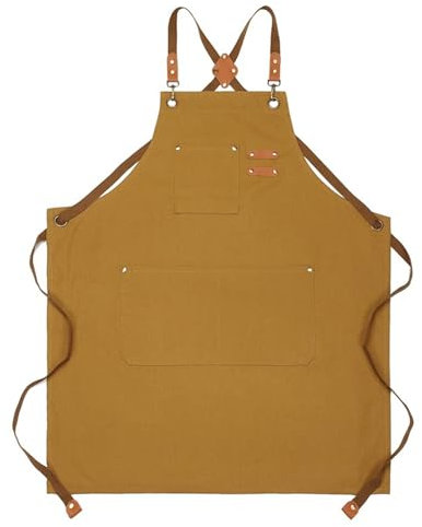 TYXHXTF Grembiule da Cucina Chef, Lavoro Grembiuli per Uomini Donne, Grembiule da Ristorante BBQ Bar Chef Cucina, Regolabile Cuoco Grembiuli con 3 Tasche, Impermeabile, per Cottura Pittura