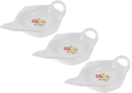 Sosoport 3pezzi Porta Bustine Di Tè in Ceramica Vassoio Per Bustine Di Tè Piatto Decorativo Per Uso Domestico Supporto Per Cucchiaino