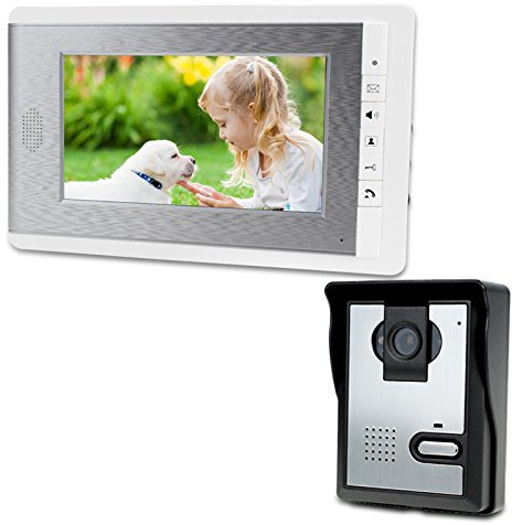 LIBO Videocitofono Impermeabile da 7 Spioncino Videocitofono Cablato Monitor HD Digitale Telecamera Visione Notturna IR per il Sistema di Ingresso Porta Della Casa