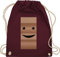 Turnbeutel Rucksack - Karneval Fasching - Taschen - Partner Kostüm Milch und Schokolade Er I Partnerkostüm Milk & Chocolate I Schoki Schokoladenriegel I Riegel Milky für Ihn - Unisize - Bordeauxrot