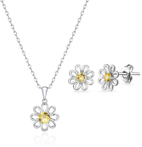 Philip Jones Daisy Set Created with Zircondia® Crystals
