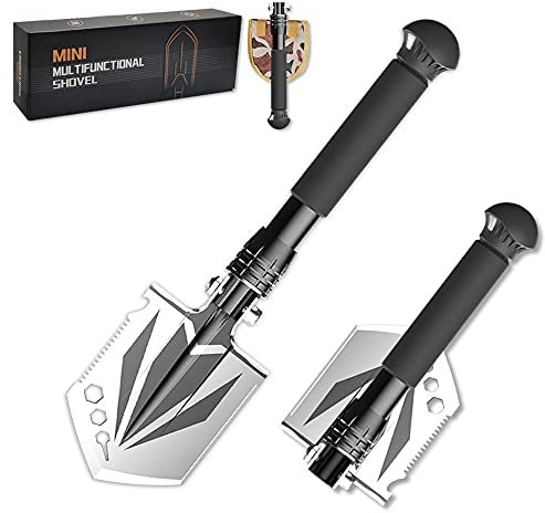 YANTOO Mini Pala Plegable para Acampar, tamaño pequeño y Pala de Mano portátil para jardinería, Multifuncional para Plantar, Playa, Senderismo, al Aire Libre, Pesca, Emergencia en el automóvil.