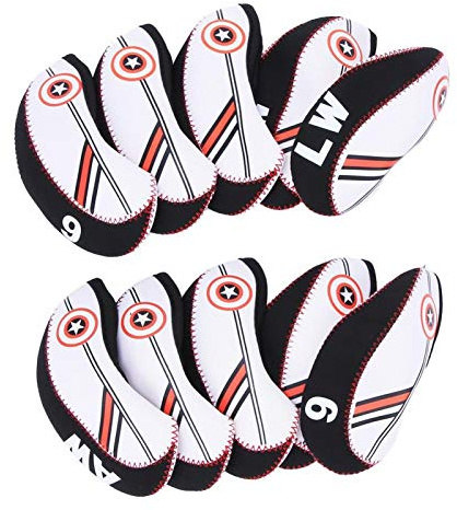 SALUTUYA Accessoire de Divertissement Sportif 10 pièces avec Couverture de Club de Golf de Couverture de Putter résistant aux Rides d'élasticité, pour protéger la tête de Tige