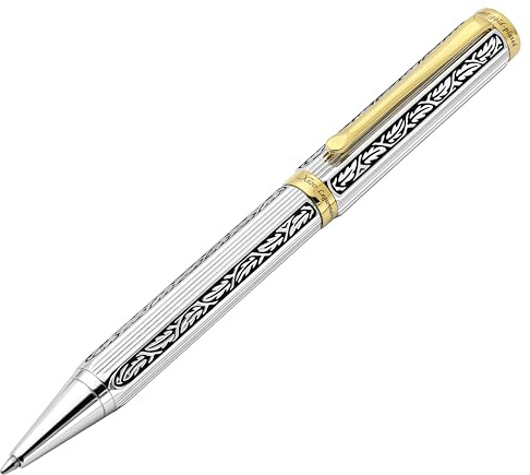 Xezo Stylo bille à mécanisme tournant Legionnaire, pointe moyenne. Gravure à diamant. Finement gravé à la main. Numéroté individuellement. Plaqué chrome