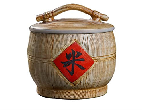 TSTSM Récipient de Stockage de Grains en céramique rétro, Distributeur de Grains, adapté pour la Farine, Le Sucre, Le Riz, Les Noix, Le thé-10 kg