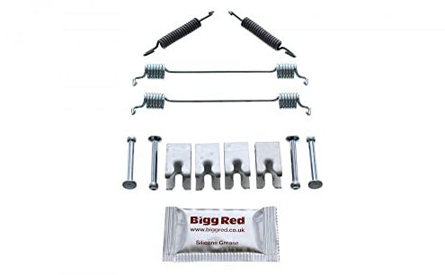 Bigg Red - Parking Hand Brake Shoe Fitting Kit - Models with Vin, Vnk and Rear Brakes Drum dia 203mm, Shoe width 38mm - Compatible with Selected Models