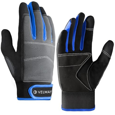 Velway Guantes de trabajo de seguridad para hombres y mujeres, guantes de trabajo mecánico, guantes de trabajo para pantalla táctil, guantes de trabajo utilitarios para jardinería, construcción,