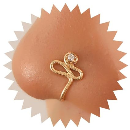 Inilbran Anneau De Nez Punk En Cristal À Clipser Anneau De Nez En Forme De S Anneau De Nez En Or Cz Anneau De Nez Non Percé Bijoux De Nez Pour Femmes Et Filles