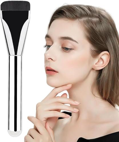 COJJ Flacher Foundation Makeup Pinsel | Flacher Rouge Concealer Pinsel | Ultra Dünner Make Up Pinsel, Flüssiger Puderpinsel,Foundation Pinsel?Kosmetik Applikator Flüssigkeitspuderpinsel