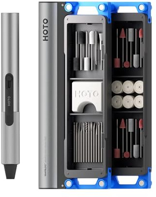 HOTO SNAPBLOQ™ R-A04 Mini Cordless Rotary Tool Kit, Powerful Engraving Pen, 22000 RPM Variable Speed, 38 Accessories, Ideal for 3D Printer Sanding, Polishing, Drilling, Carving, DIY Crafts