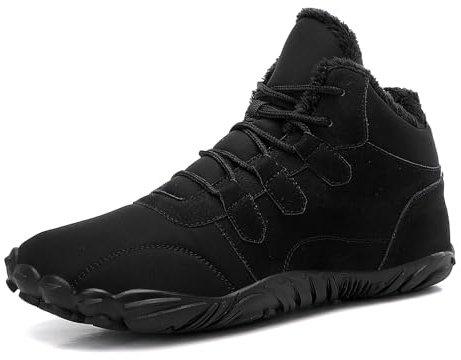 AONEGOLD Stivali da Neve Uomo Donna Caldo Comode Scarpe Antiscivolo Impermeabili Outdoor Trekking Barefoot Stivaletti(Nero,42 EU)