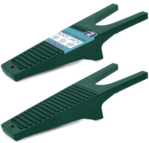HEFTMAN Stiefelknecht für Gummistiefel - 2er-Pack Robuster Boot Jack, Stabiler Stiefelanzieher aus Kunststoff - Stiefelknechte mit Schuhabstreifer zum Entfernen von Schlamm (Grün)