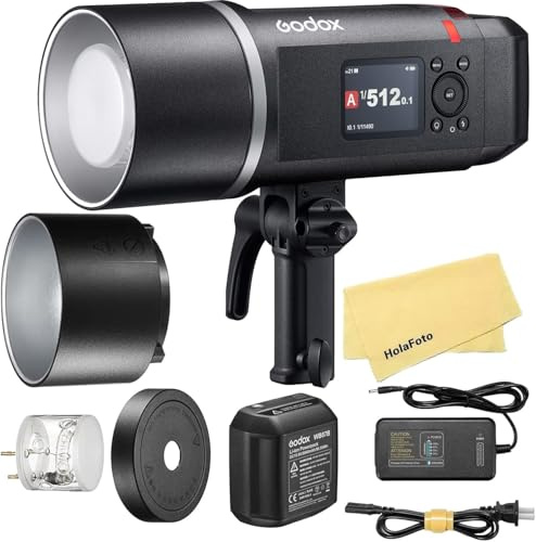 Godox AD600BMII AD600BM II AD600 BM II Attacco Bowens 600 W GN87 HSS Flash Strobo Monoluce per Esterni, Tempo di Riciclo 0,01~1,9 s, Batteria al Litio 10,8 V/8940 mAh, 500 Flash a Piena Potenza