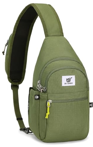 SKYSPER Brusttasche Herren Klein Sling Bag Leicht Schultertasche Crossbody Umhängetasche für Männer Damen Reisen Wandern Outdoor