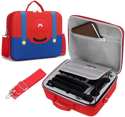 Mario Carrying Case for Nintendo Switch 2 - Portable Hard Messenger Bag for Nintendo Switch 2 / OLED Console, Switch Dock, Pro Controller, Joy-Con Grip and Accessories