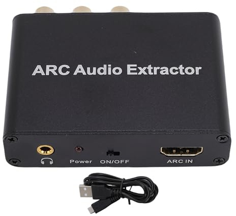 Topiky HDMI ARC Till Optisk Ljudadapter, 192KHz HDMI ARC Audio Extractor Adapter, ARC Audio Adapter Converter Splitter Till Optical SPDIF RC A L R COAXIAL OCH ANALOG 3,5 Mm Stereo