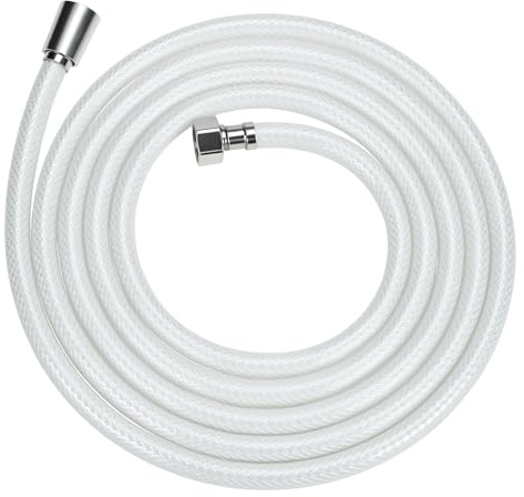 QWORK® PVC-Duschschlauch, 3 m, knicksicher, Hochdruck-Duschschlauch, auslaufsicherer Ersatzschlauch für Badewannenarmaturen