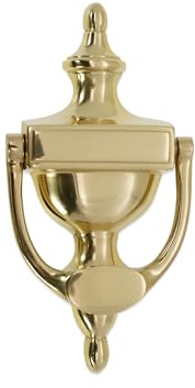 Infinity Decor Battente per porta d'ingresso in ottone massiccio, stile vittoriano, 15,2 cm, finitura in ottone lucido, qualità premium