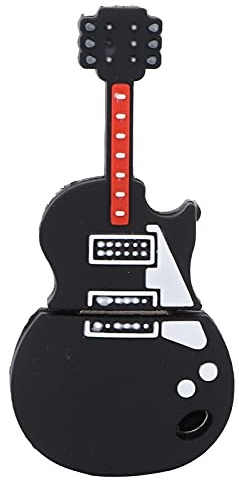 Yanmis USB-minne, Bärbart USB-minne Basgitarr Söt för Dataöverföring Fyra Lagringsalternativ Tillgängliga Upp Till 128 GB Presenttillbehör Svart (64 GB)