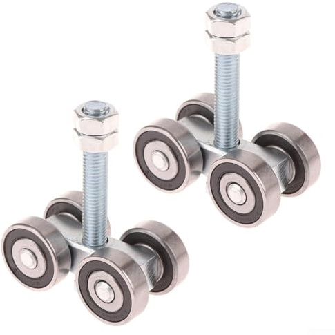 Lot de 2 chariots à 4 roues robustes avec roulements à rainure profonde en acier au carbone galvanisé laminé à chaud Boulon et écrous M10 pour canaux d'entretoise de 1 à 5/8, fonctionnement fluide et
