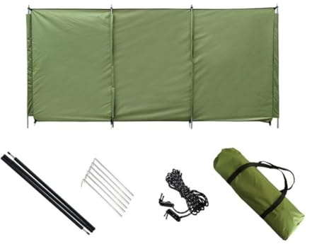 MoSundi Pare-brise de camping - 520 x 140 cm - Vert - Pour plage, pique-nique et camping en plein air